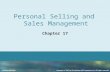 Personal Selling and  Sales Management