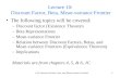 Lecture 10:  Discount Factor, Beta, Mean-variance Frontier