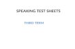 SPEAKING TEST SHEETS