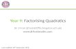 Year 9/GCSE:  Factorising Quadratics