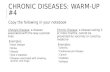 Chronic Diseases: Warm-Up #4