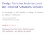 Design Tools for  Architectured Bio-inspired Actuators/Sensors
