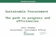 Sustainable Procurement The path to progress and efficiencies