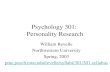 Psychology 301:  Personality Research
