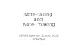 Note-taking  and  Note- making