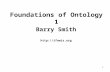 Foundations of Ontology 1