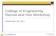 College of Engineering Recruit and Hire Workshop