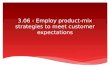 3.06 - Employ  product-mix strategies to meet customer expectations