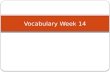 Vocabulary  Week 14