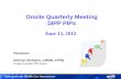 Onsite  Quarterly Meeting SIPP PIPs