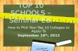 PICKING YOUR TOP 10  SCHOOLS – Seminar Ed.
