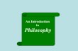 An Introduction  to  Philosophy