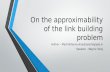 On the  approximability  of the link building problem