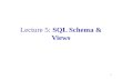 Lecture 5:  SQL Schema & Views