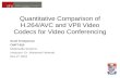 Quantitative Comparison of H.264/AVC and  VP8 Video Codecs for Video Conferencing