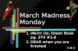 March Madness Monday
