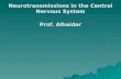 Neurotransmissions in the Central Nervous  System Prof.  Alhaider