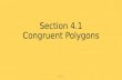 Section 4.1 Congruent Polygons