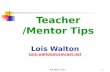 Teacher /Mentor Tips