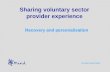 Sharing voluntary sector provider experience