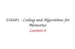 236601 - Coding and Algorithms  for  Memories Lecture 6