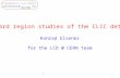 Forward region studies of the CLIC detector Konrad Elsener for the  LCD @ CERN  team