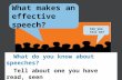 What makes  an effective  speech?