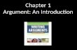 Chapter 1 Argument: An Introduction