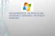 Requerimientos  de instalación diferentes versiones  Microsoft Windows .