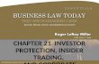 Chapter 21  Investor Protection, Insider Trading,  and Corporate Governance