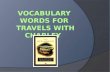 Vocabulary words for  Travels with charley