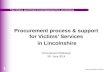 Procurement process & support for Victims’ Services  in Lincolnshire Procurement Workshop