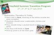 Mayfield Summer Transition  Program 2 nd , 3 rd , 4 th  & 5 th  July  2014