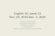 English 10, week 13 Nov. 29, 2010-Dec. 3, 2010
