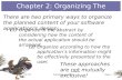 Chapter 2: Organizing The Content