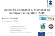 Access to citizenship & its impact on  immigrant integration (ACIT) Results for Italy