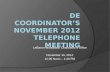 DE  Coordinator’s  November 2012  Telephone Meeting