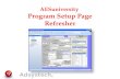AESuniversity  Program Setup Page Refresher