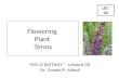 FIELD BOTANY – Lecture 03 Dr. Donald P. Althoff