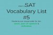 ENG II SAT Vocabulary List #5