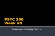 PSYC 200 Week #9