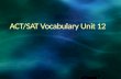 ACT/SAT Vocabulary Unit 12