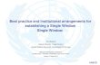 Best practice and institutional arrangements for establishing a Single Window Single Window