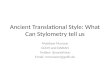 Ancient Translational  Style:  What  Can  Stylometry tell us