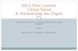 MLA Mini Lesson Citing Verse & Formatting the Paper
