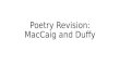 Poetry Revision: MacCaig and Duffy