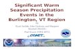 Significant Warm Season Precipitation Events in the Burlington, VT Region