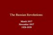 The Russian Revolutions: