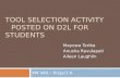 Tool Selection activity posted on D2l for students