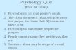 Psychology Quiz (true or false)